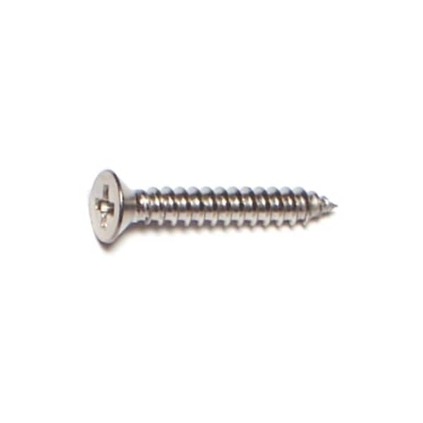 Midwest Fastener Sheet Metal Screw, #4 x 3/4 in, 18-8 Stainless Steel Flat Head Phillips Drive, 100 PK 05153 - main